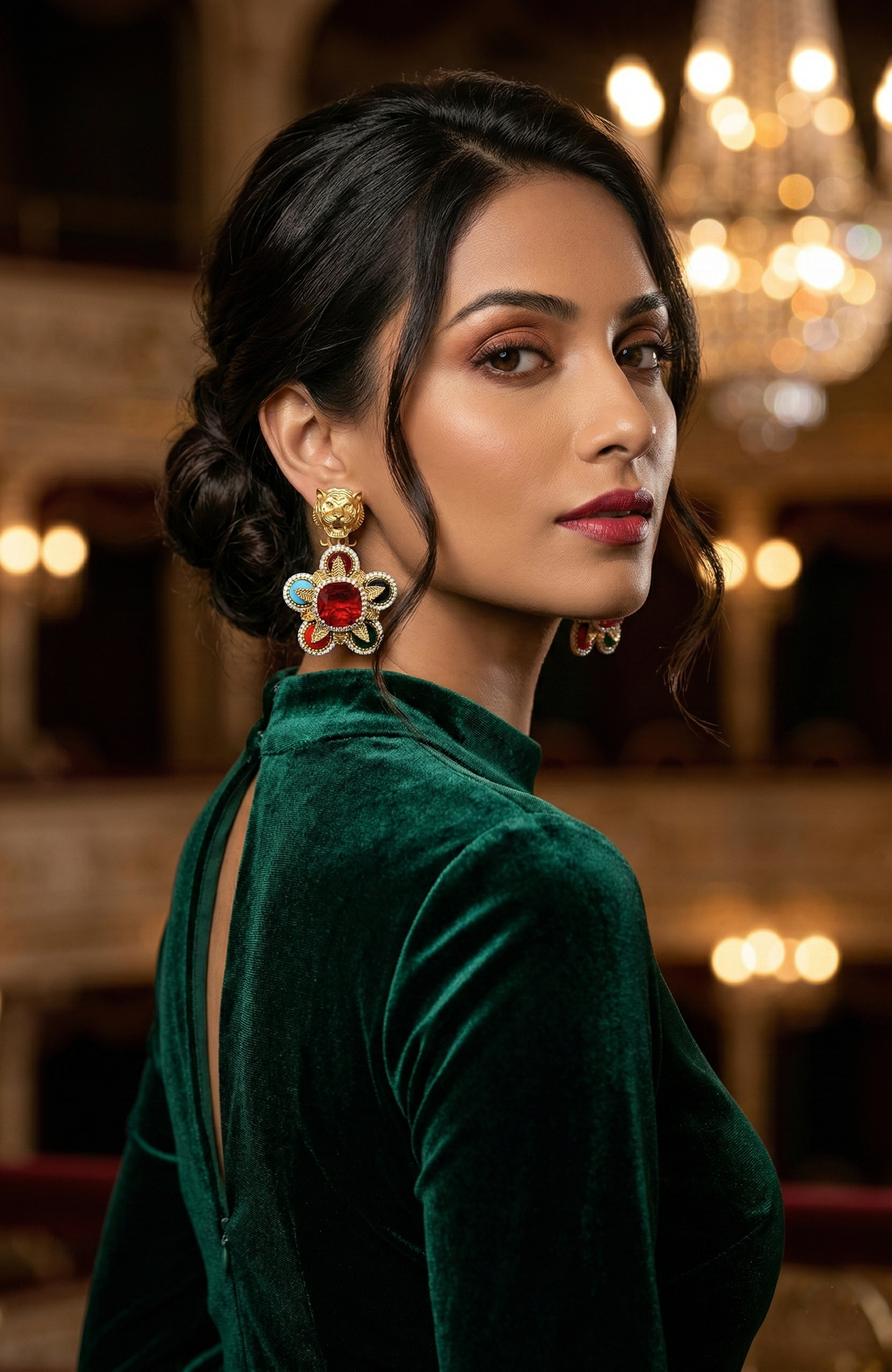 Sabyasachi inspired Royal Tiger Emblem Designer inspired Statement Earrings
