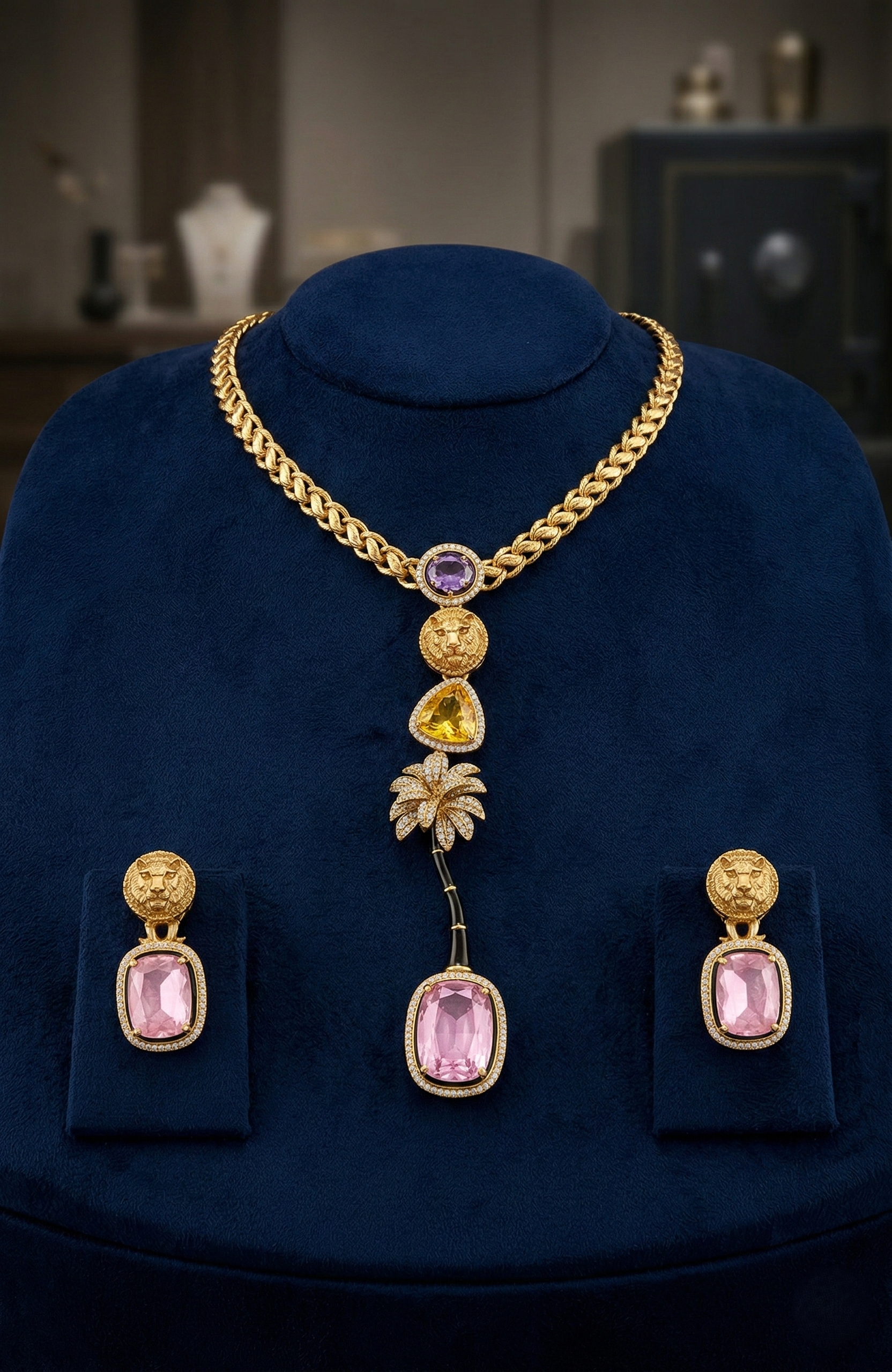 Kareena Kapoor Sabyasachi Replica Regal Lion Luxe Statement Necklace Set