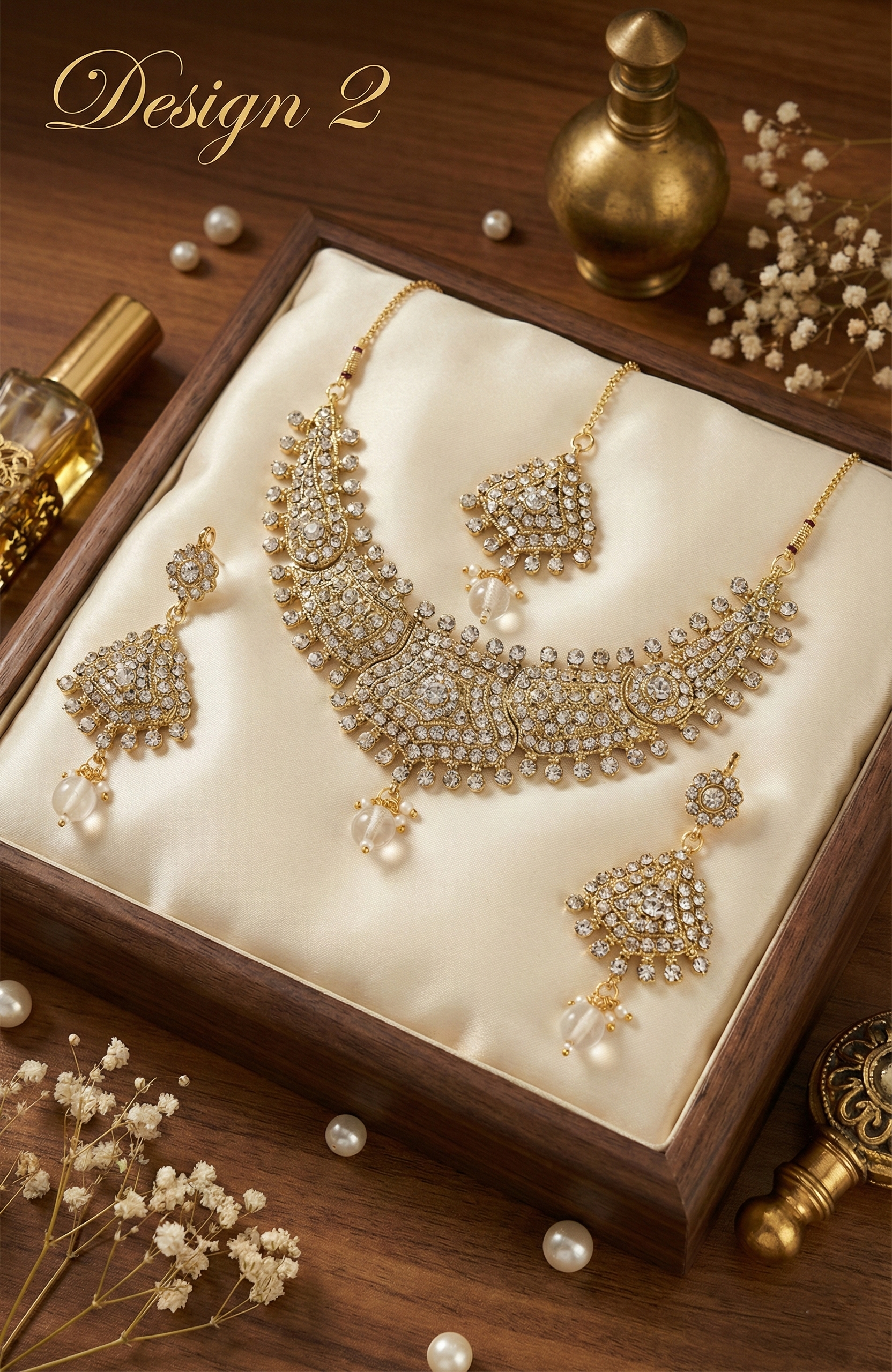 Gold-Tone Crystal Necklace Set