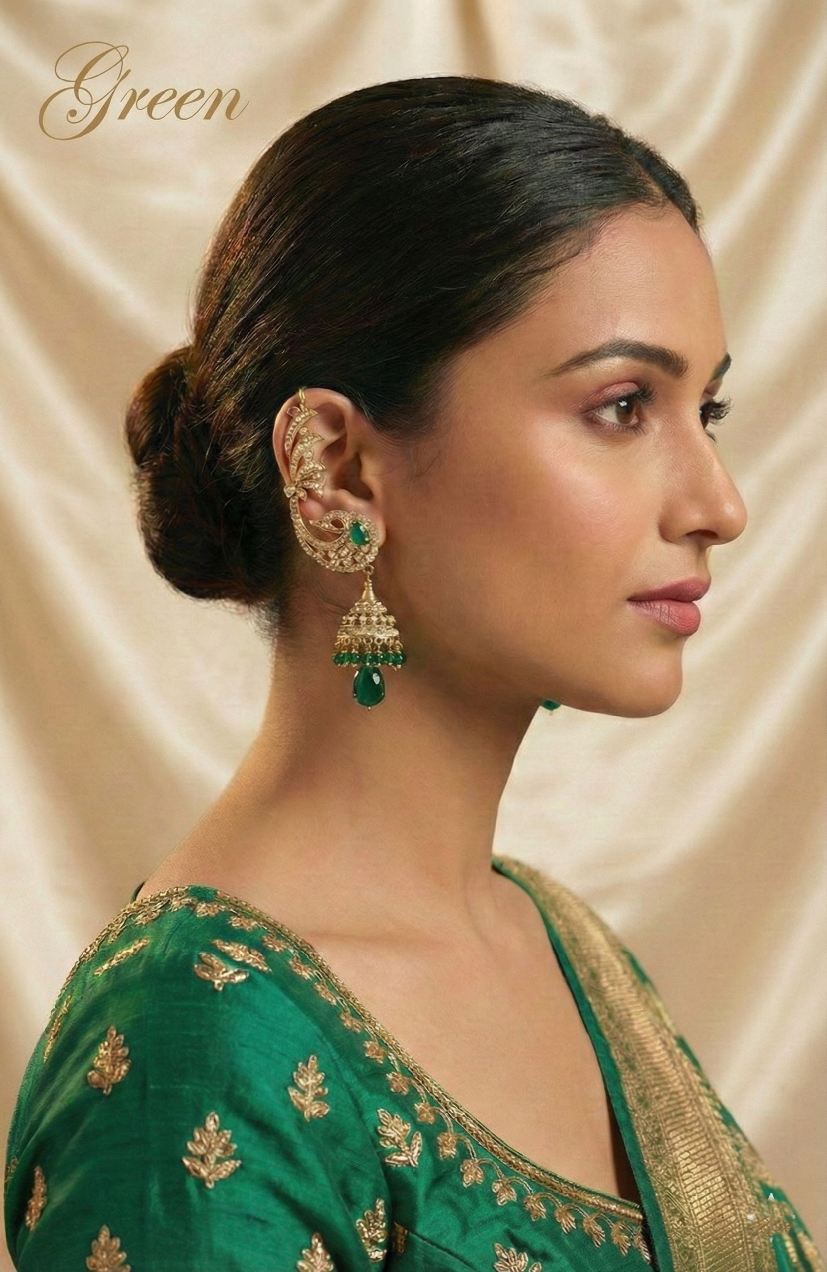 Peacock Kaanphool Jhumka Earrings - Design 2 - in various colours