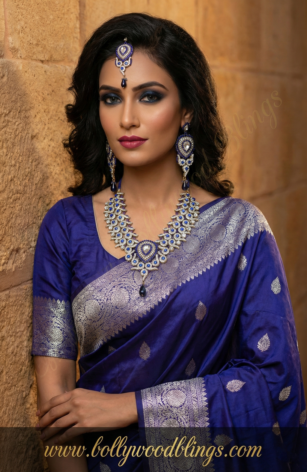 Royal Blue & Gold Necklace Set