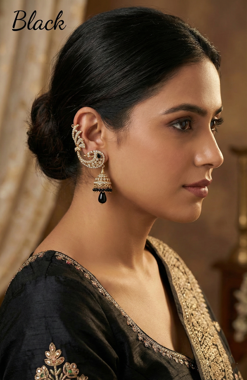 Peacock Kaanphool Jhumka Earrings - Design 2 - in various colours