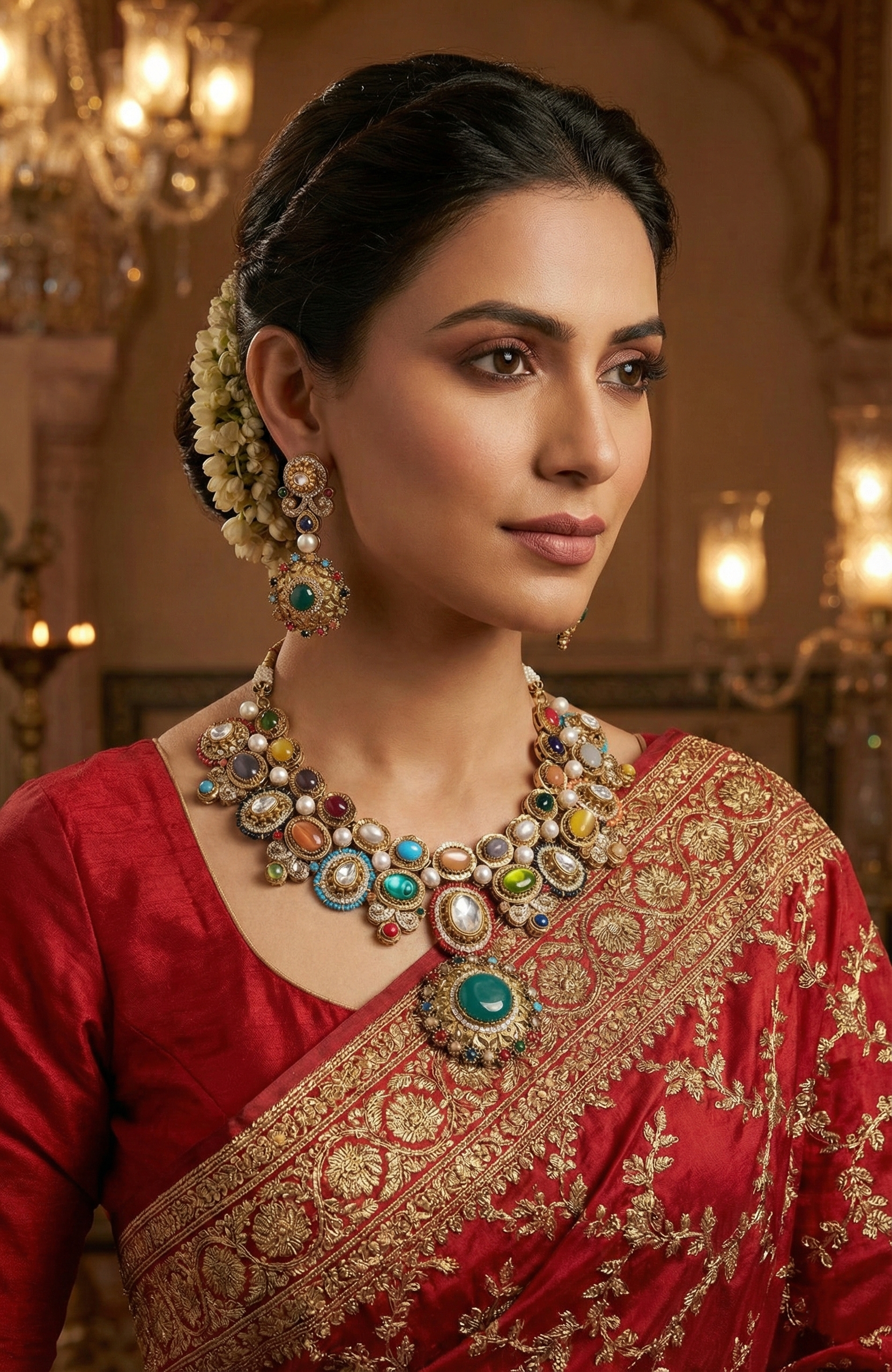 Sabyasachi inspired Royal Multicolour Heritage Designer inspired Necklace Set