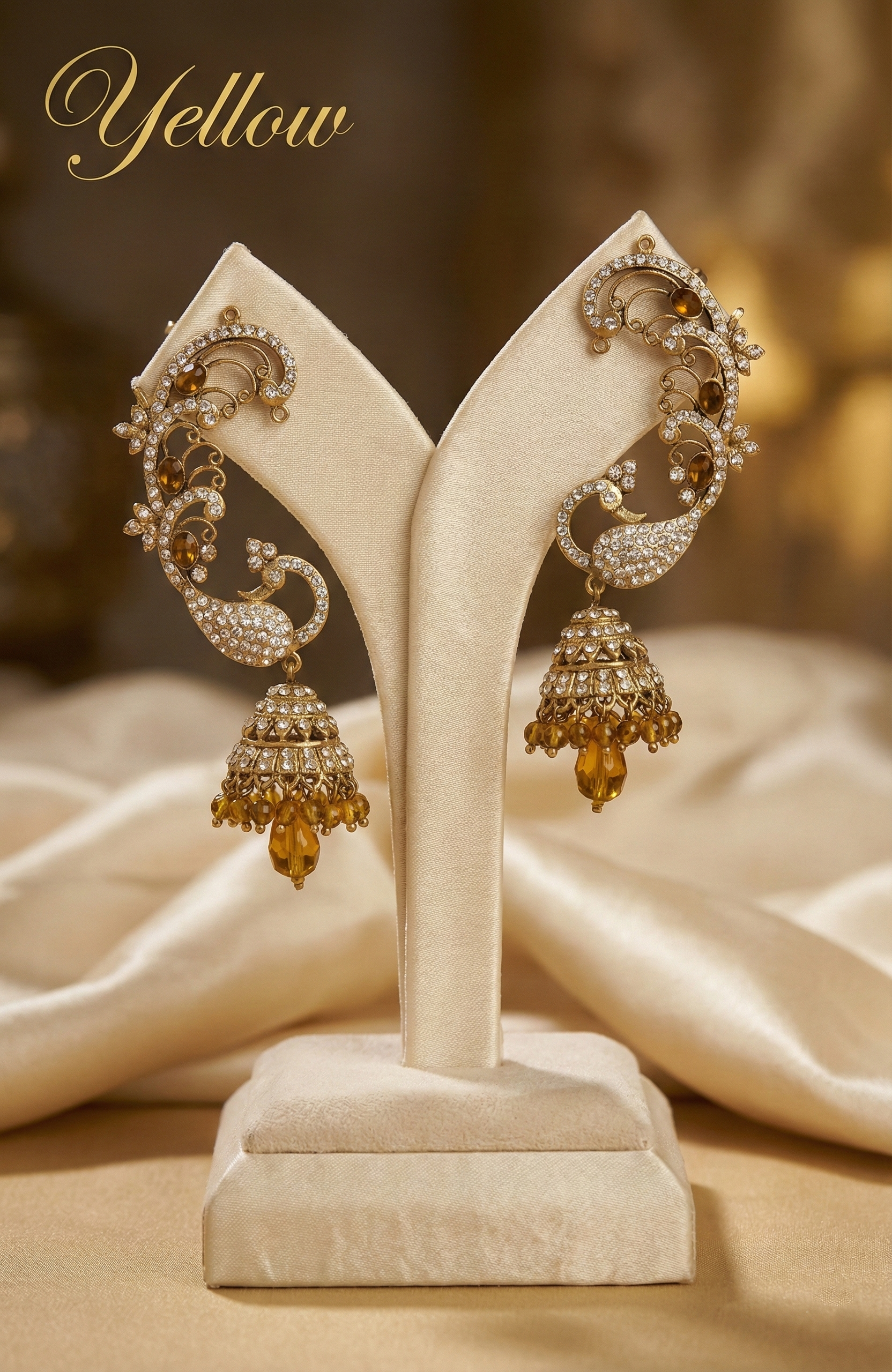 Peacock Kaanphool Jhumka Earrings in various colours