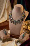 Designer Inspired Heritage Multicolour Statement Necklace Set