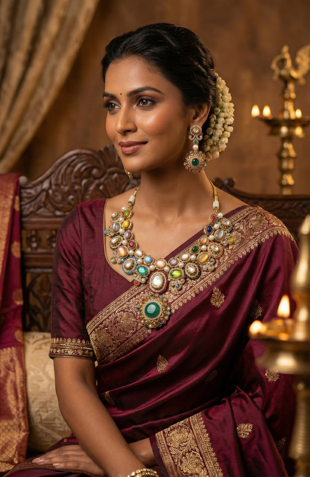 Sabyasachi inspired Royal Multicolour Heritage Designer inspired Necklace Set