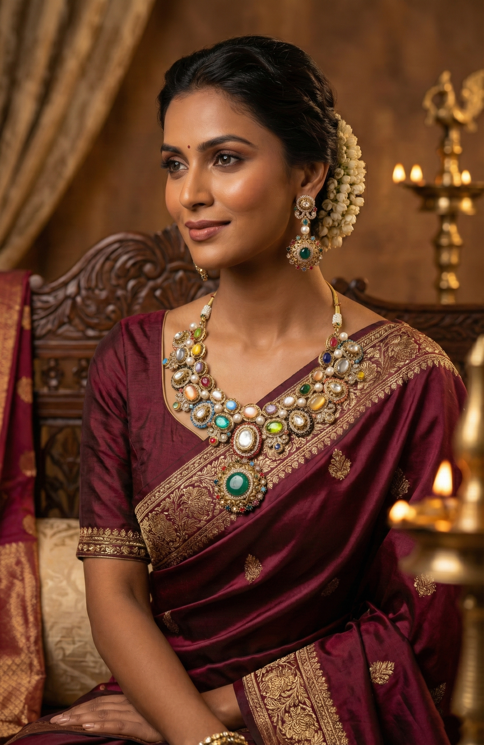 Sabyasachi inspired Royal Multicolour Heritage Designer inspired Necklace Set
