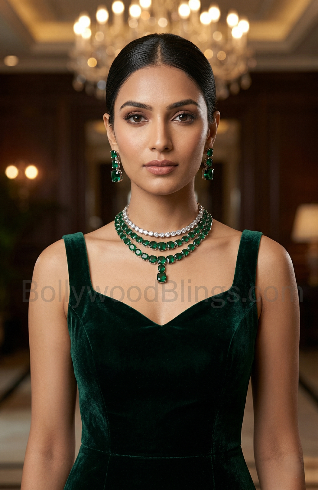Emerald Luxe Layered Necklace Set