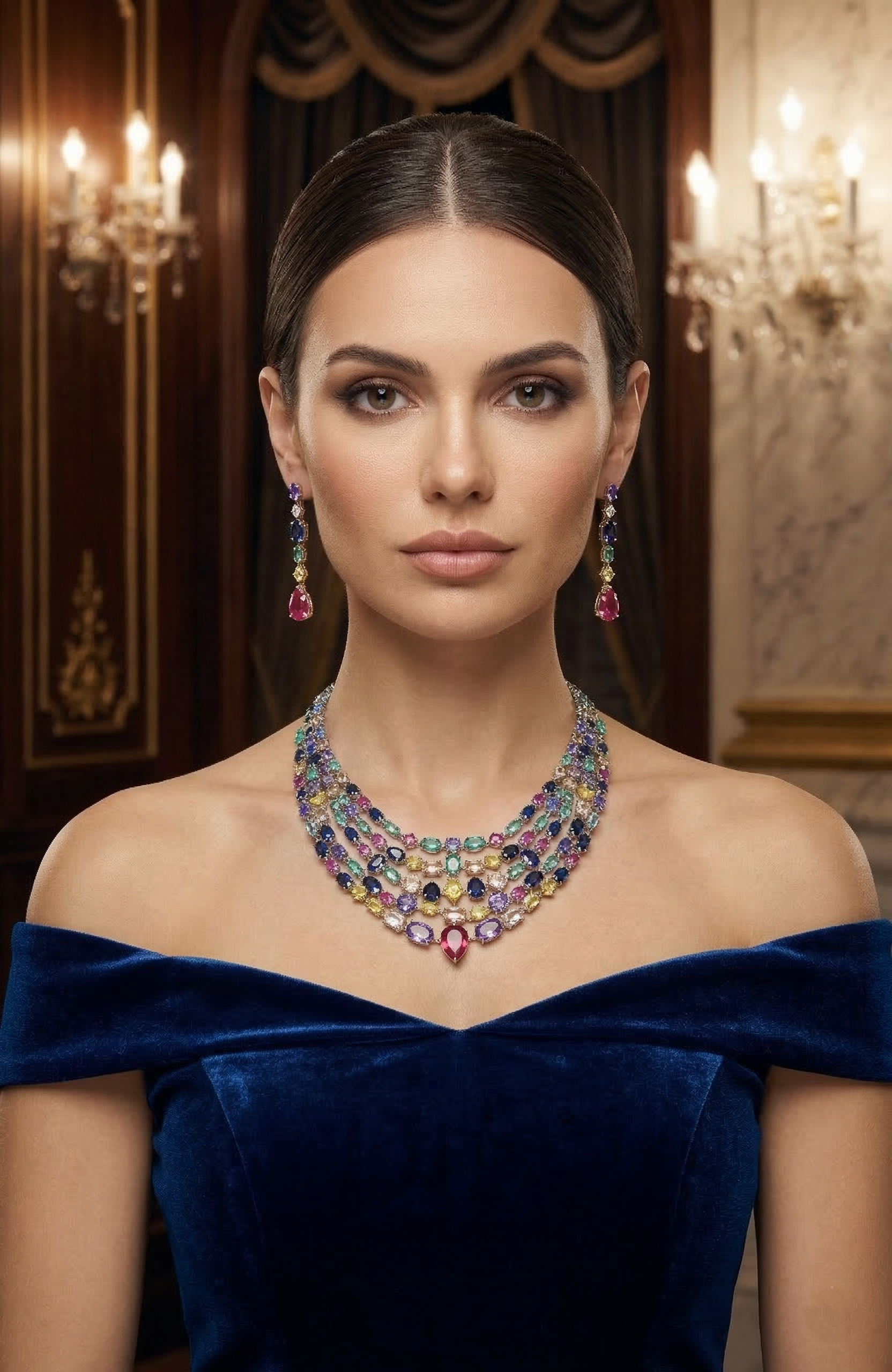 Celebrity inspired multi-coloured necklace worn by Kajol