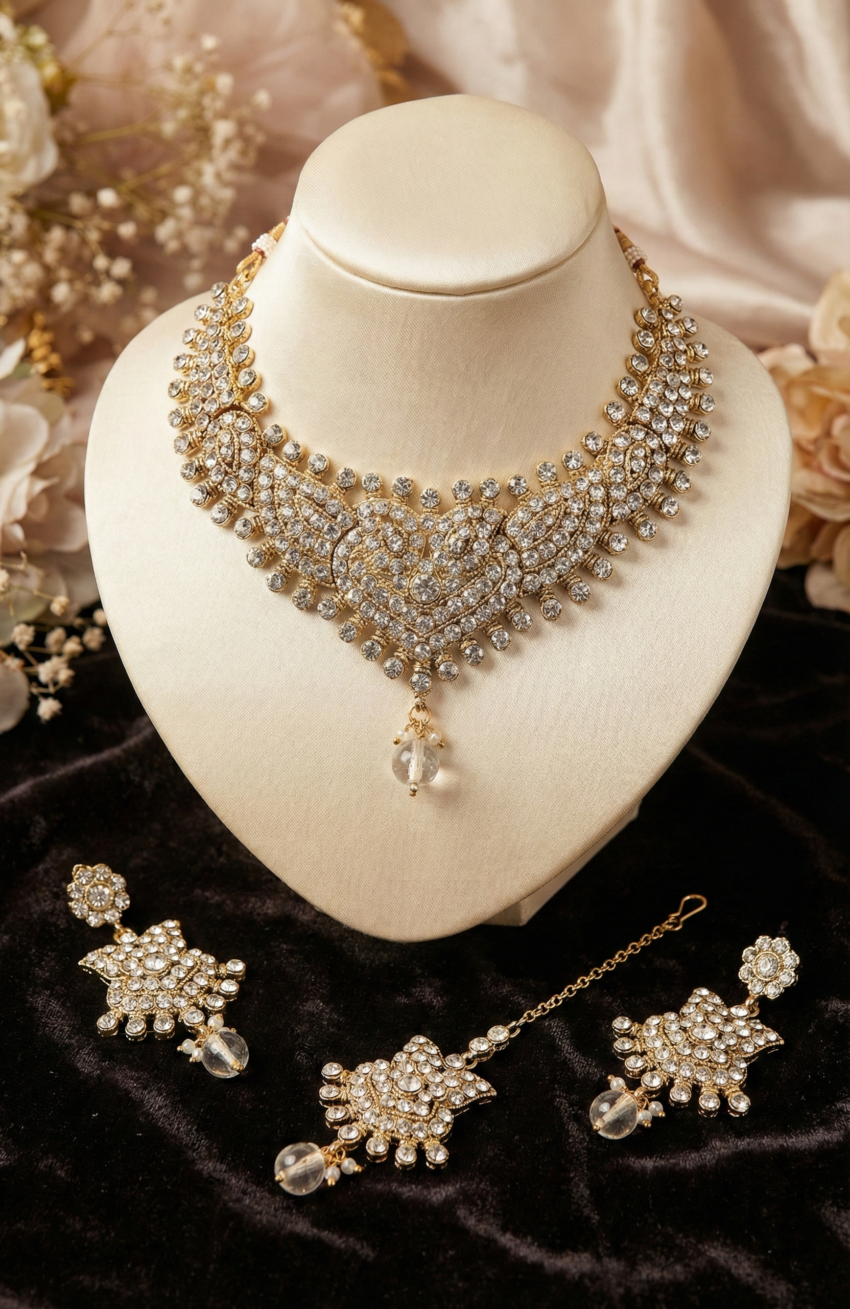Gold-Tone Crystal Necklace Set