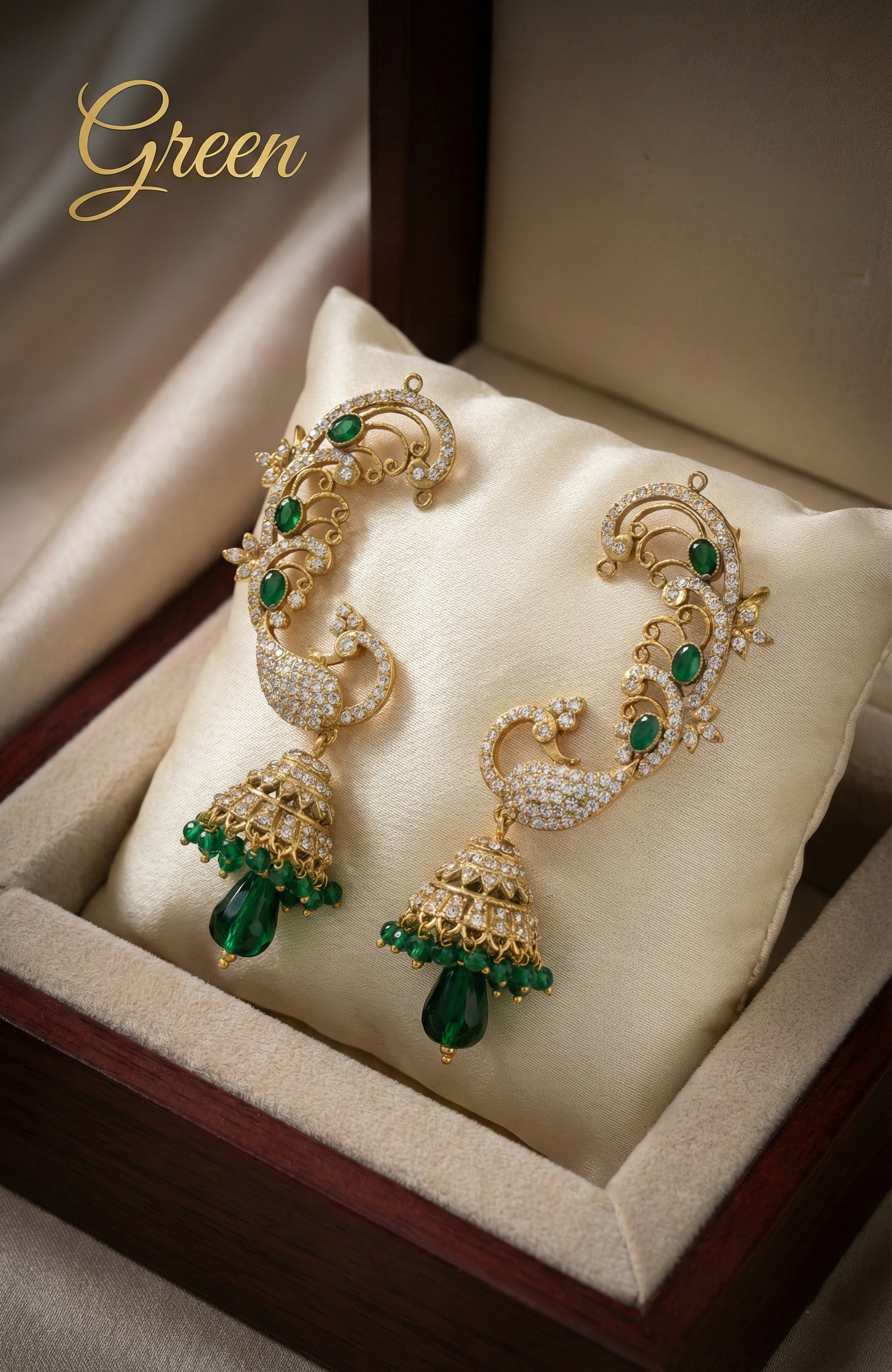 Peacock Kaanphool Jhumka Earrings in various colours