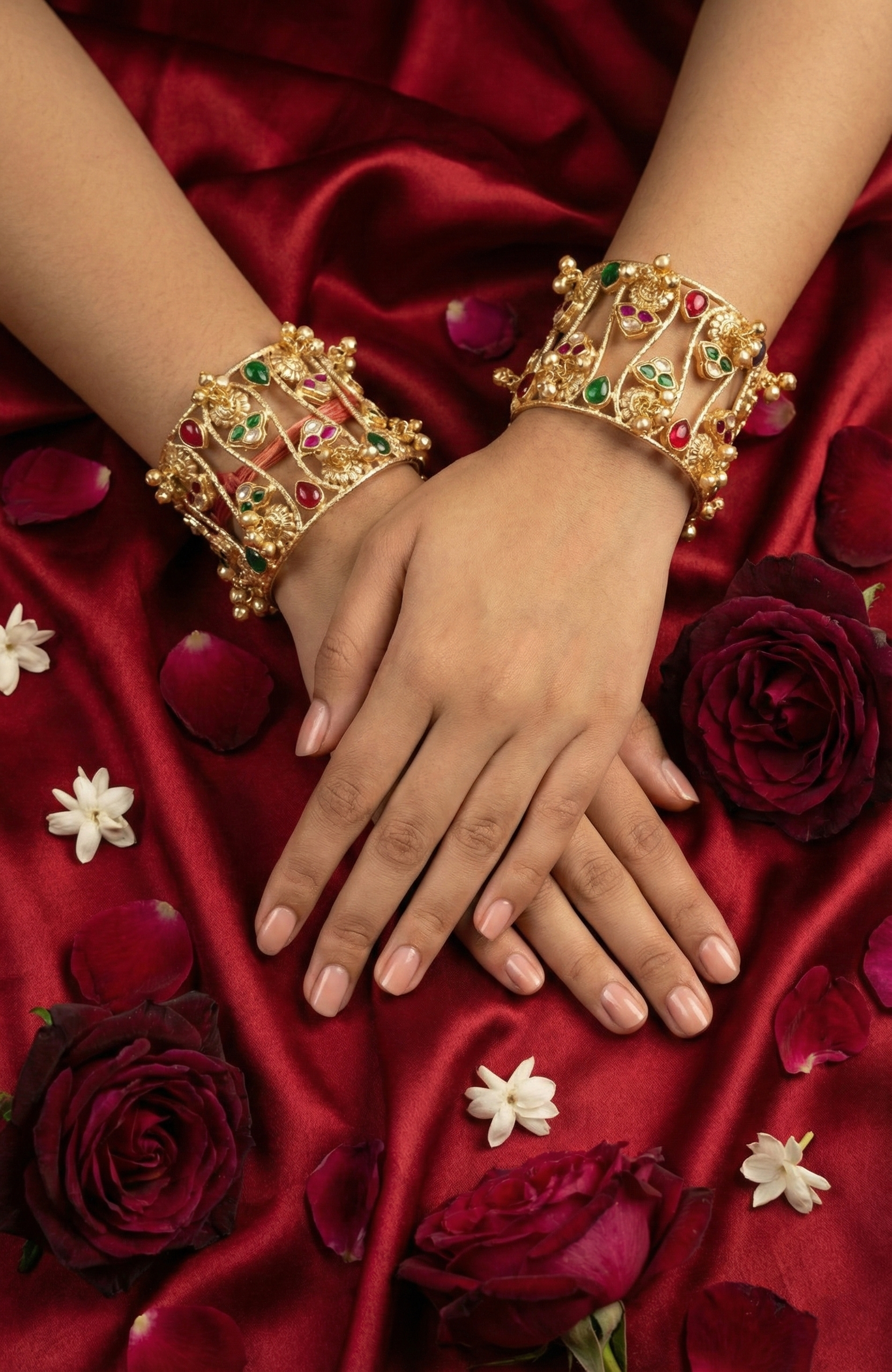 Traditional Kundan-Inspired Ghungroo Bangles / Bracelets