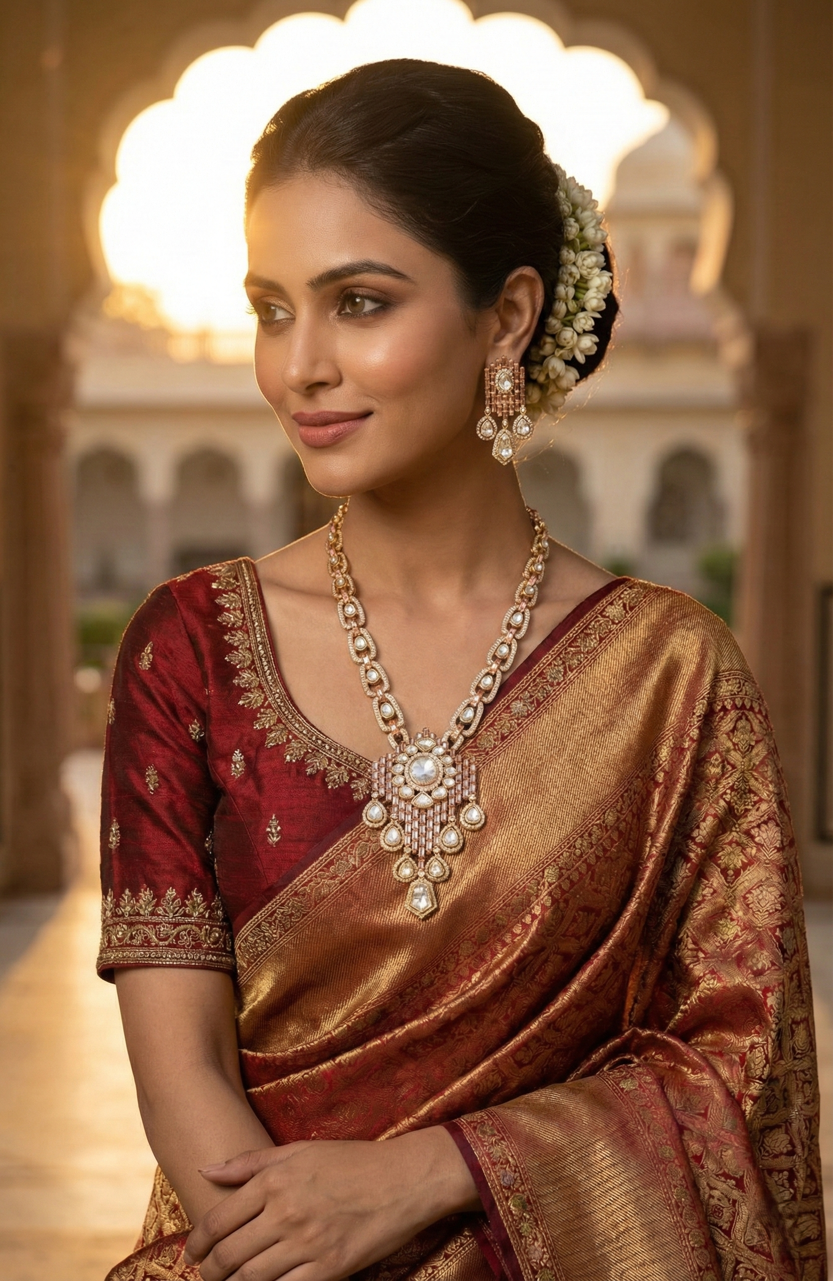 Elegant Rose Gold Statement Necklace Set