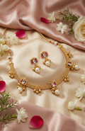 Elegant Lotus Kundan Pearl Choker Set