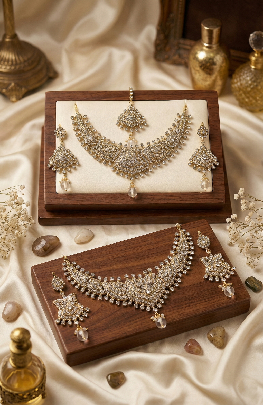 Gold-Tone Crystal Necklace Set