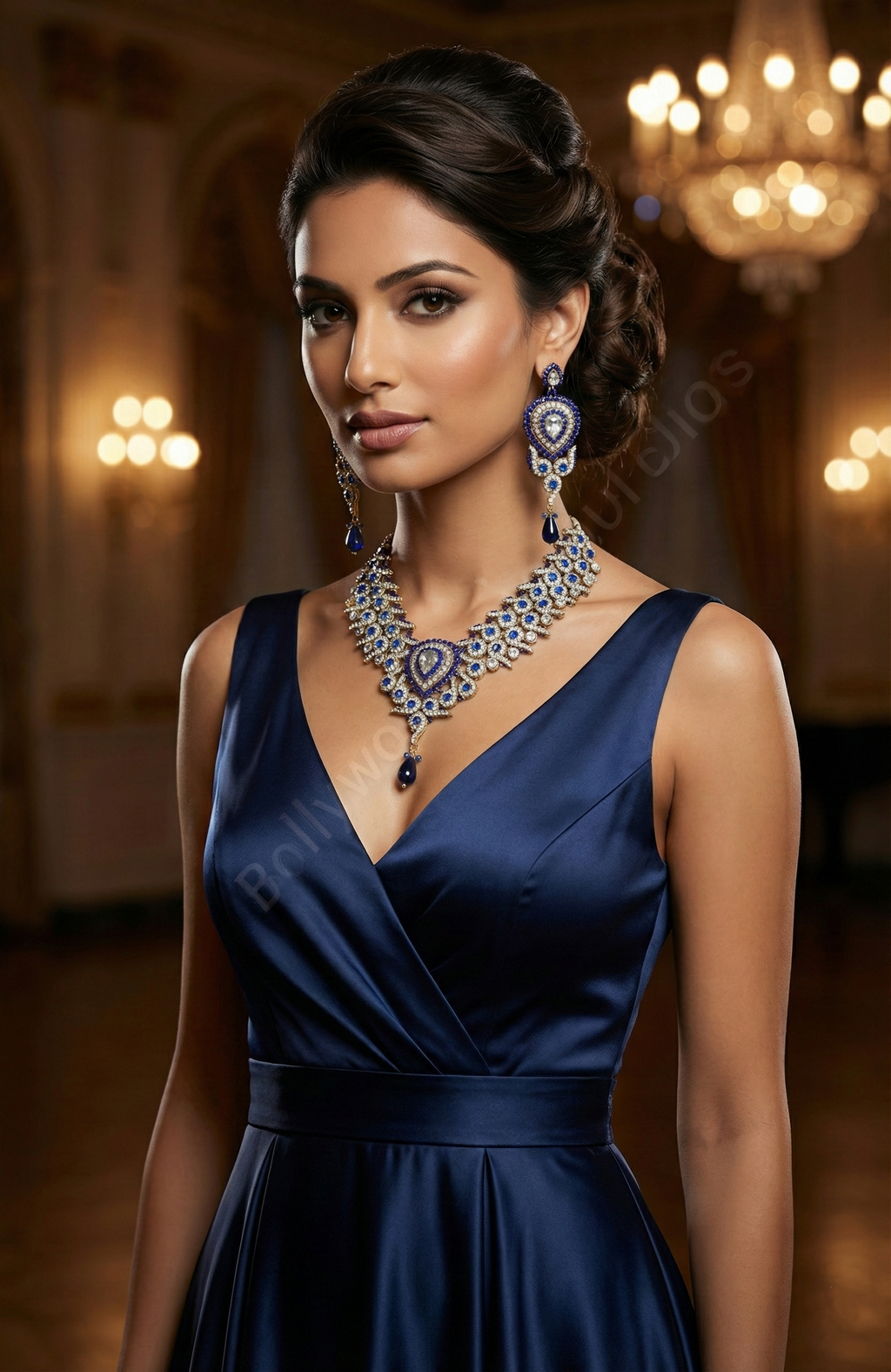 Royal Blue & Gold Necklace Set