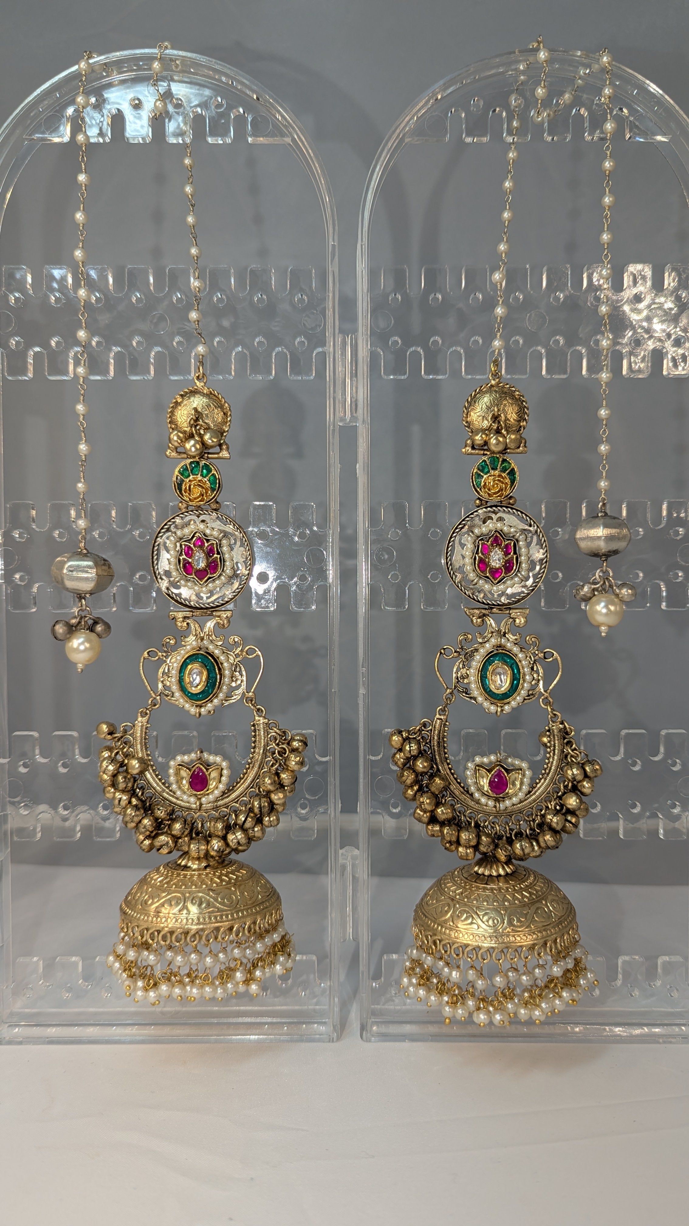 Kashmiri Jhumka Earrings with Chain
