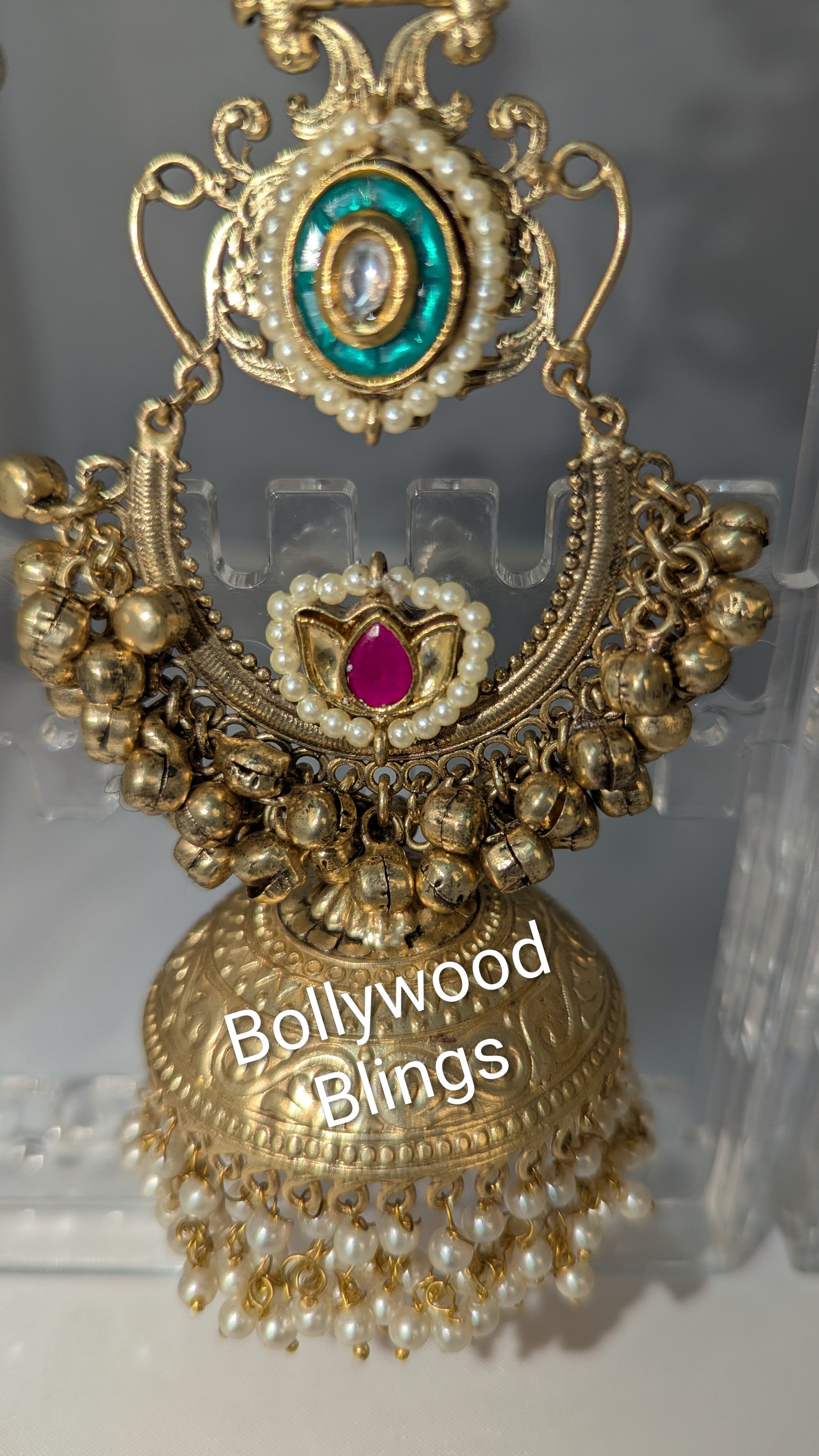 Kashmiri Jhumka Earrings with Chain
