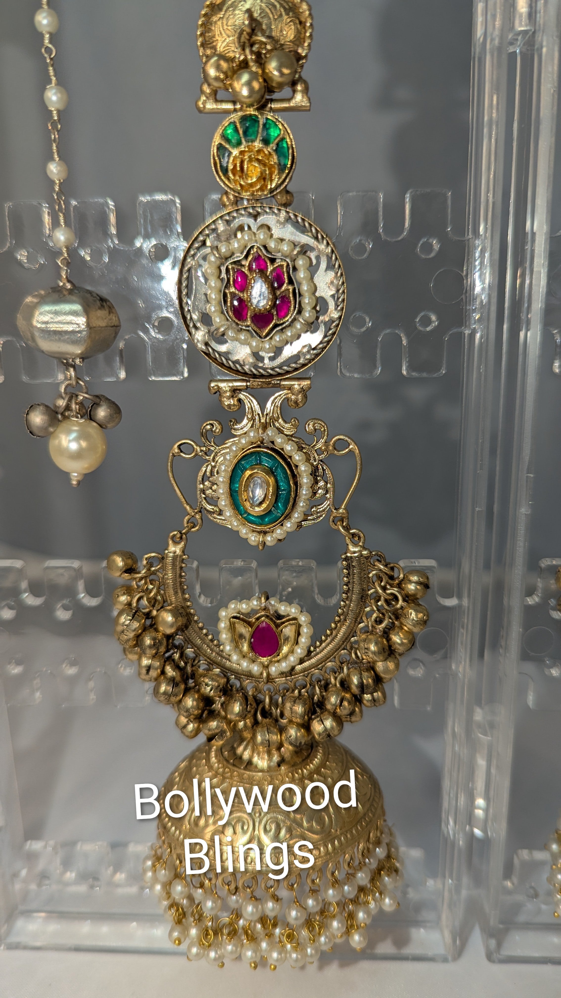 Kashmiri Jhumka Earrings with Chain