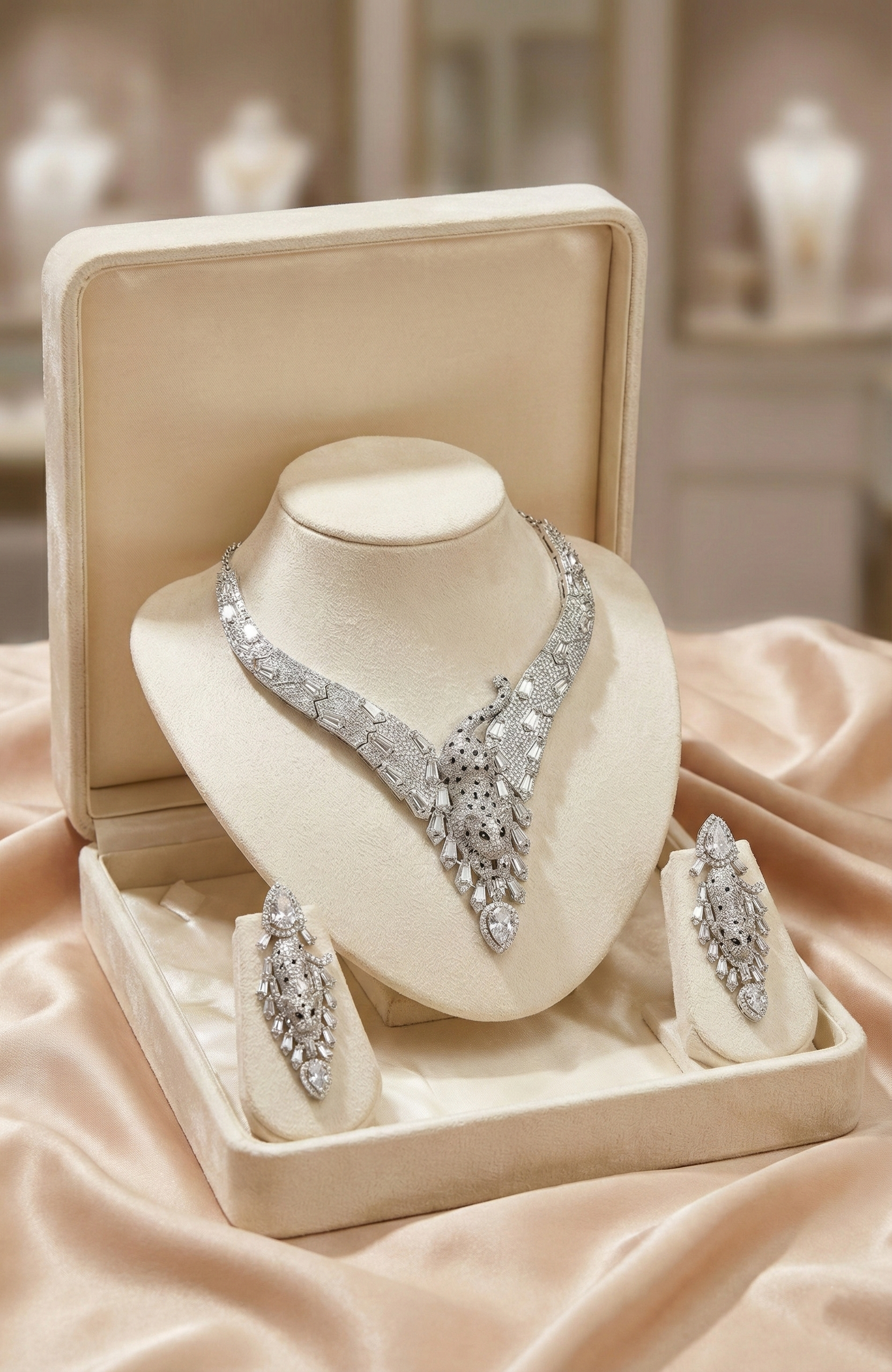 Luxury Crystal Statement Necklace & Earrings Set