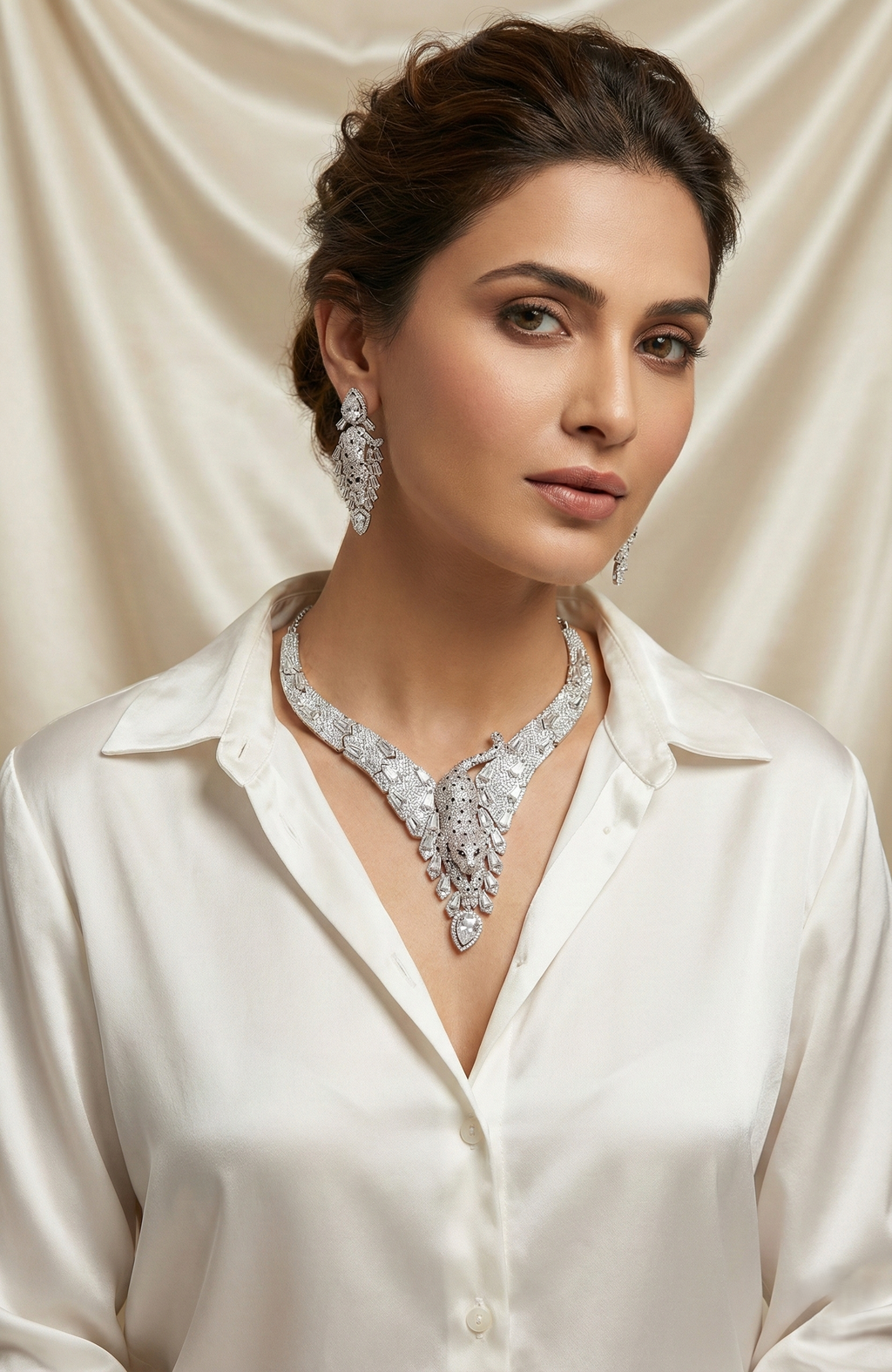 Luxury Crystal Statement Necklace & Earrings Set