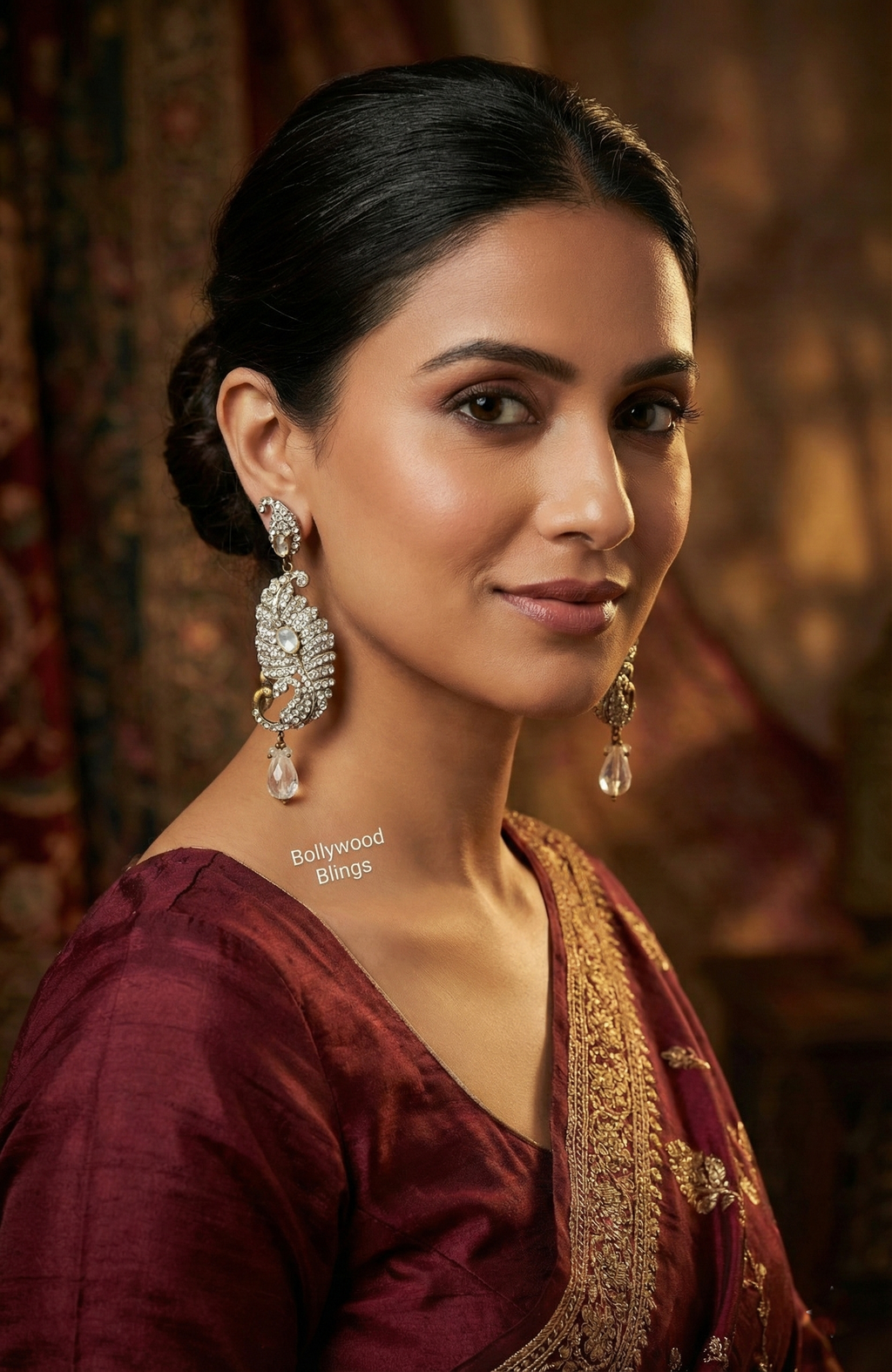 Peacock-Style Statement Earrings