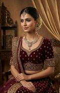 Gold-Tone Necklace Set with Matching Earrings & Maang Tikka – Purple & Clear Stones