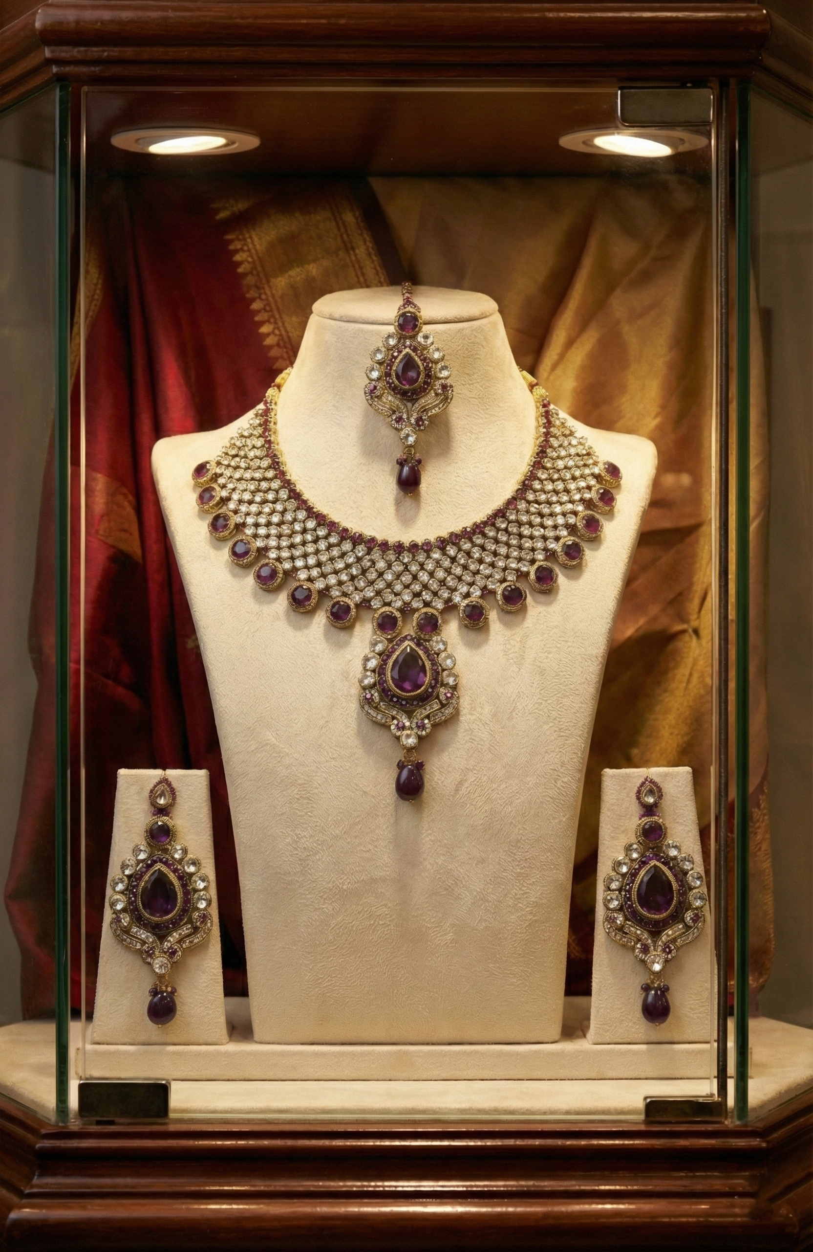 Purple Crystal Necklace Set
