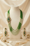 Green & Pearl Rani Haar Jewellery Set