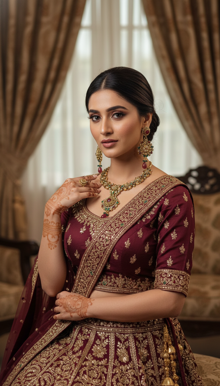 Regal Red & Green Polki Set