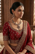 Elegant Ruby Red Necklace Set