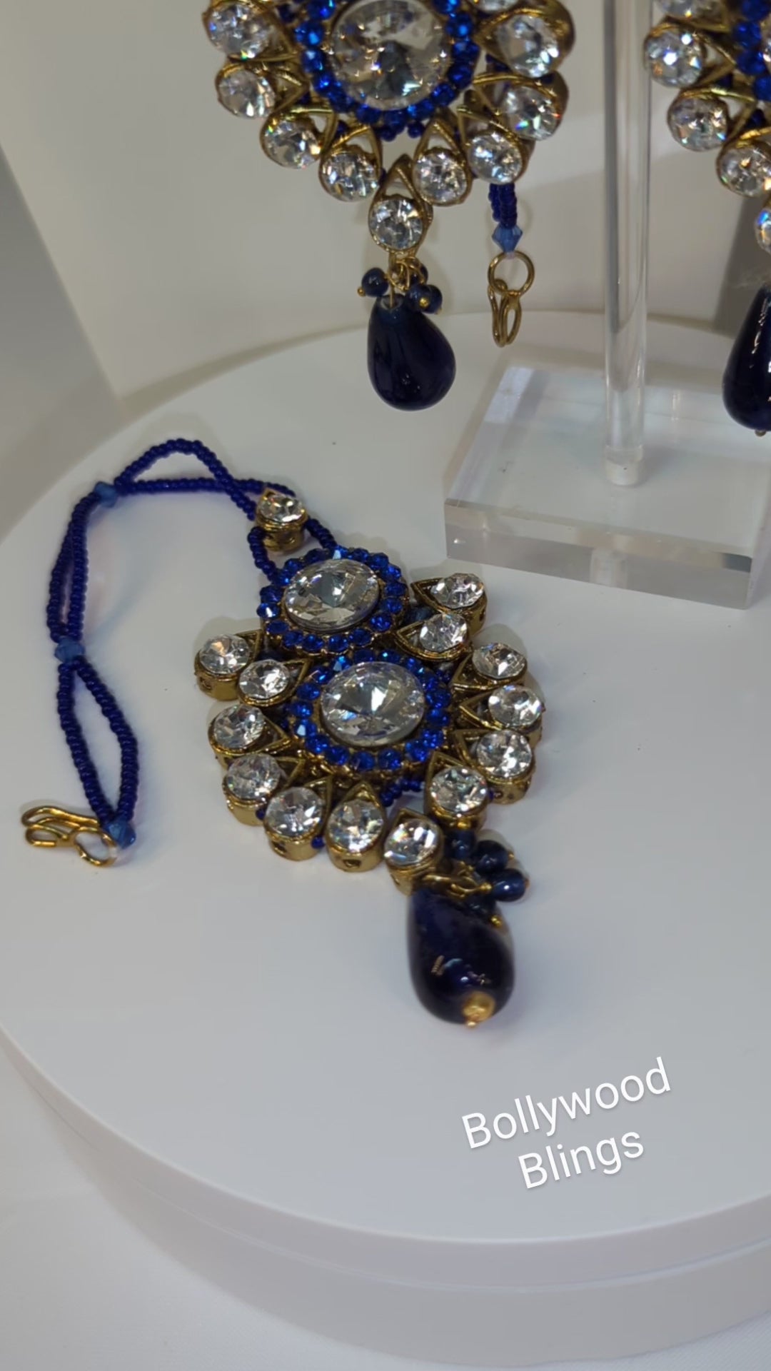 Royal Blue Crystal Choker Set