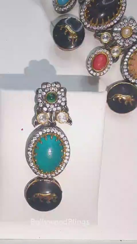 Designer Inspired Heritage Multicolour Statement Necklace Set