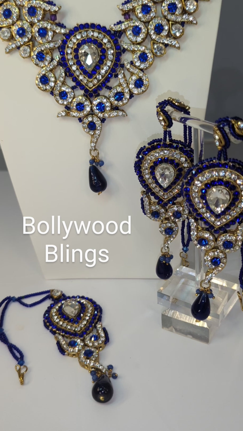 Royal Blue & Gold Necklace Set