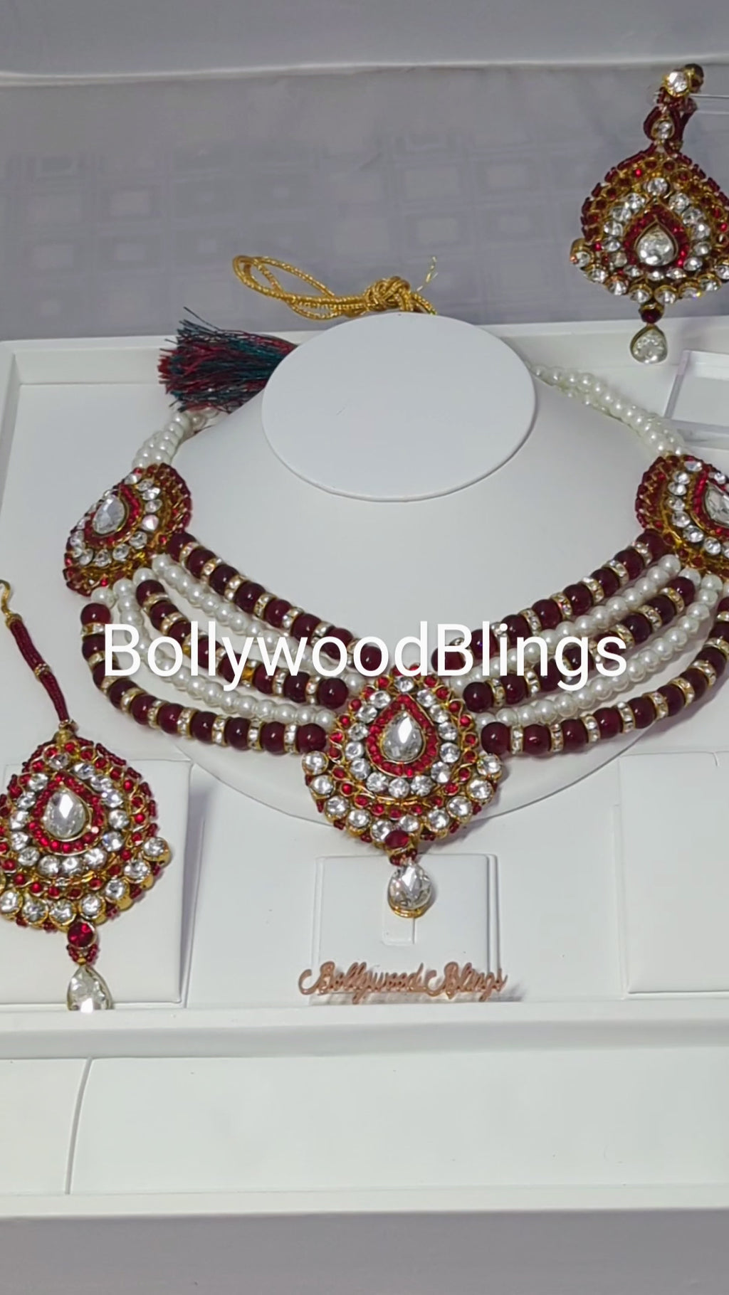 Pearl & Maroon Rani Haar