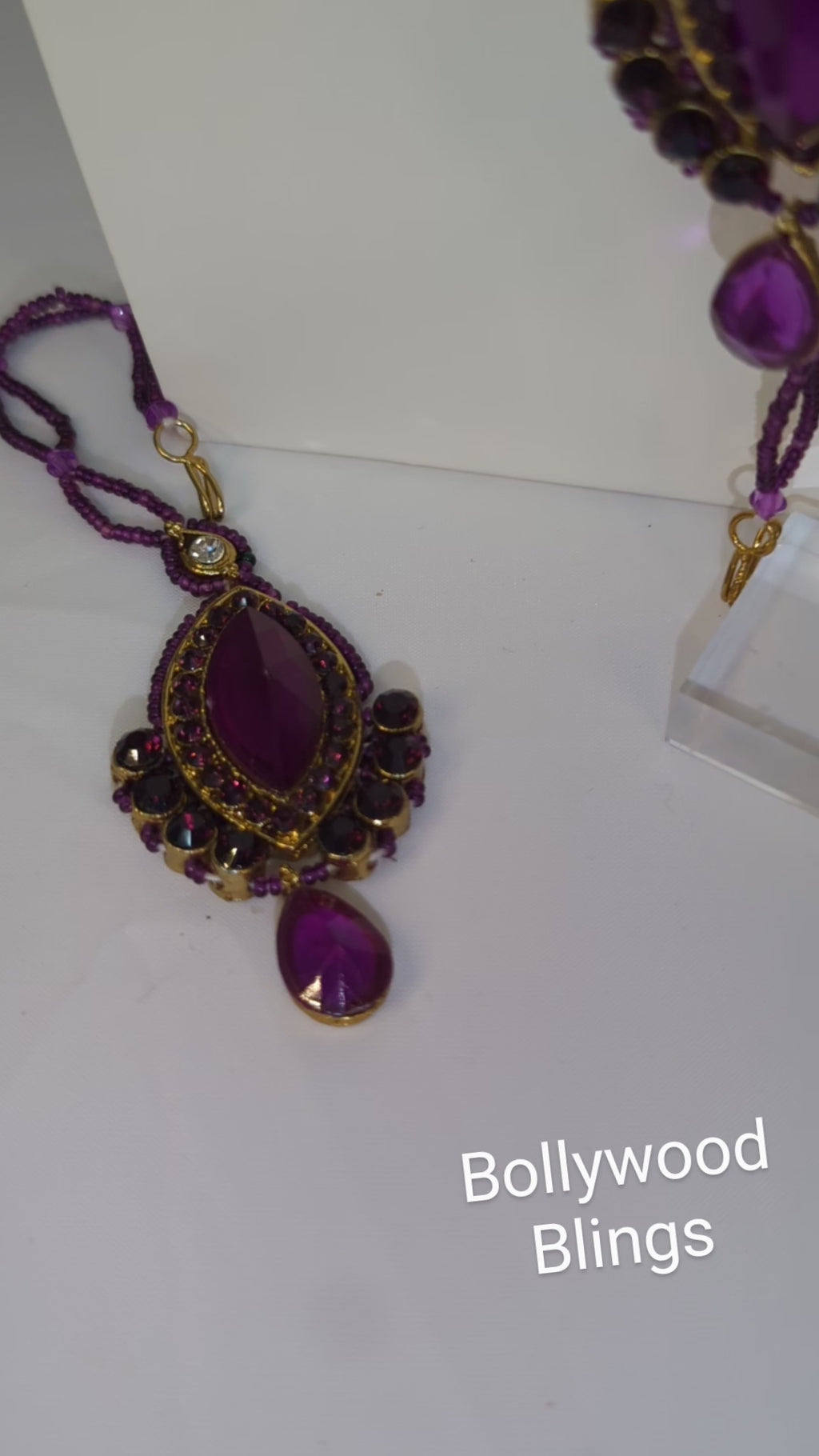Royal Purple Kundan Necklace Set