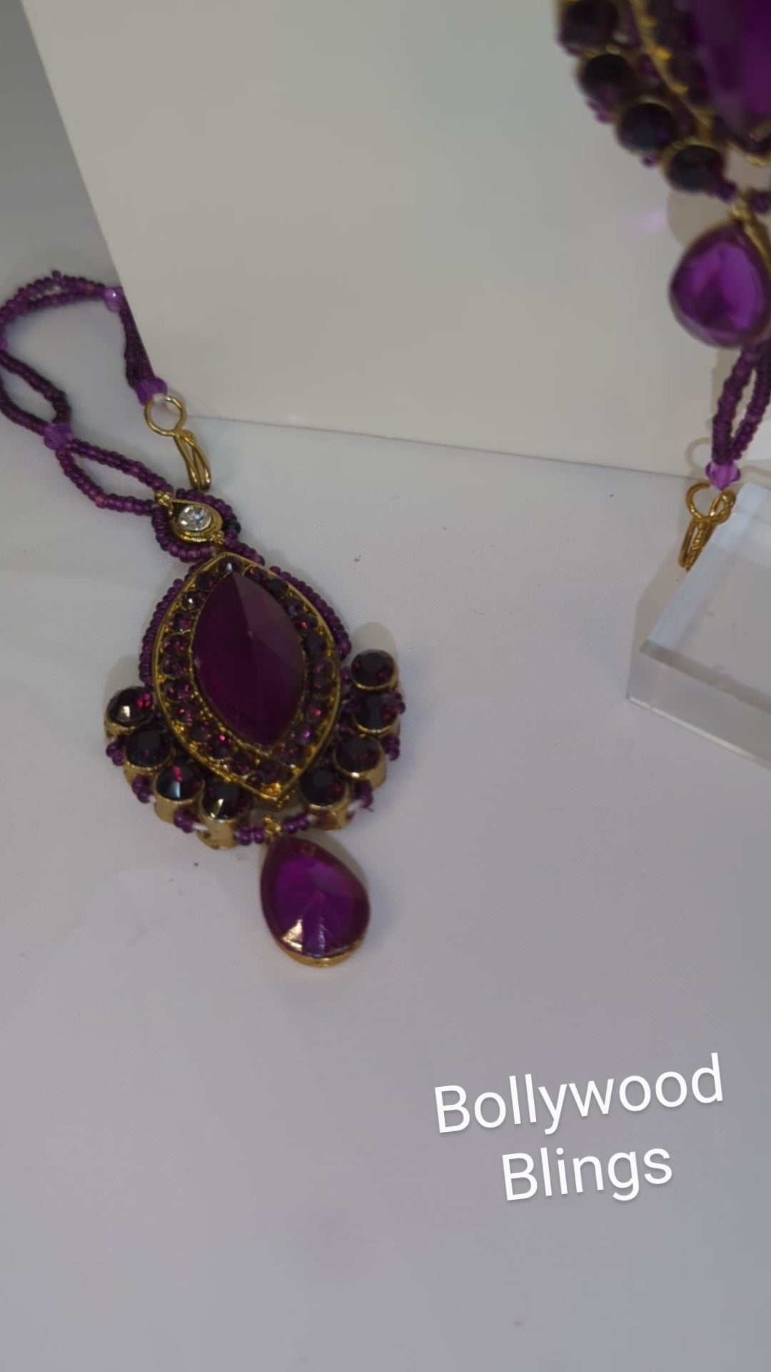 Royal Purple Kundan Necklace Set
