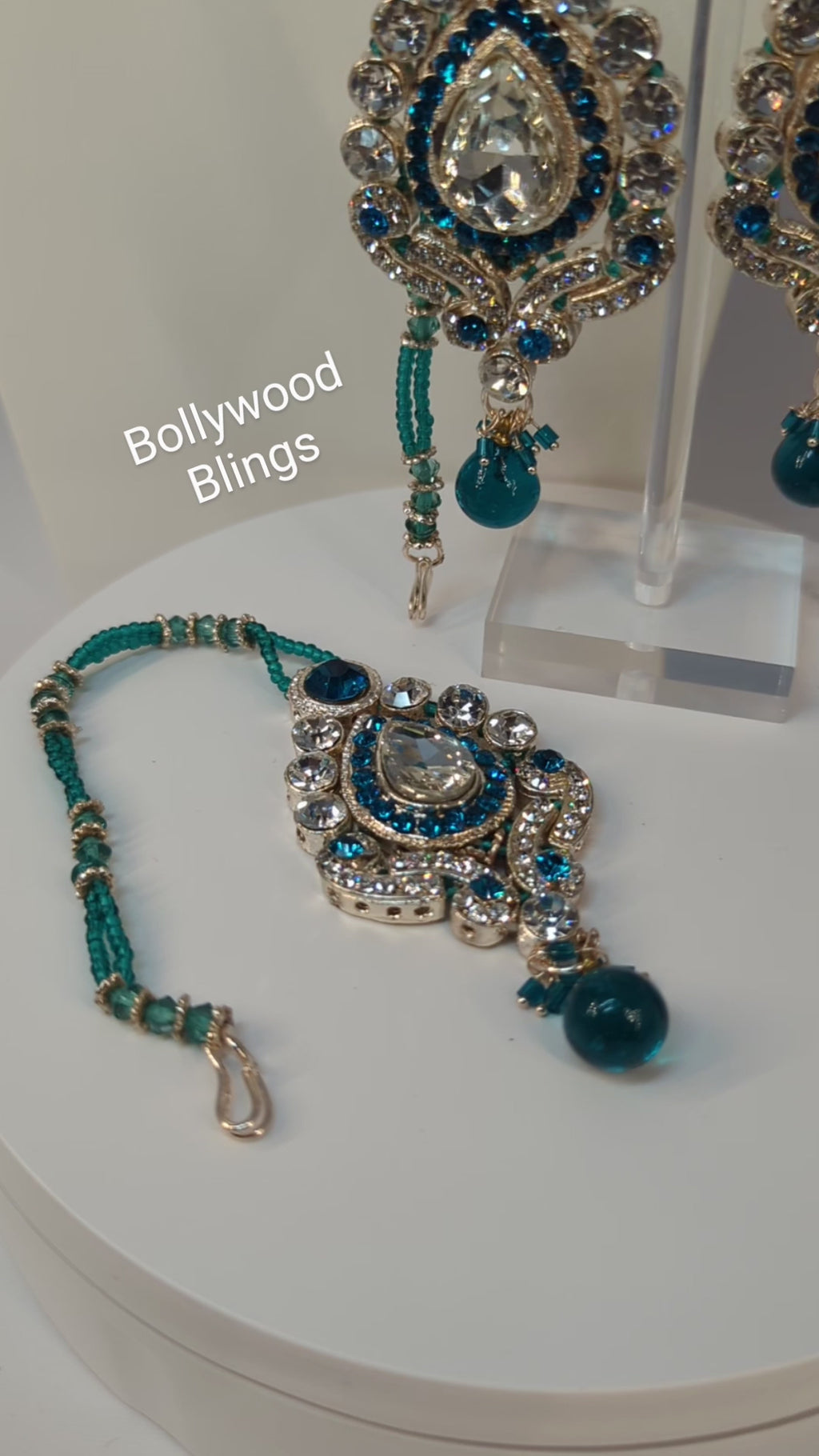 Teal Crystal Necklace Set