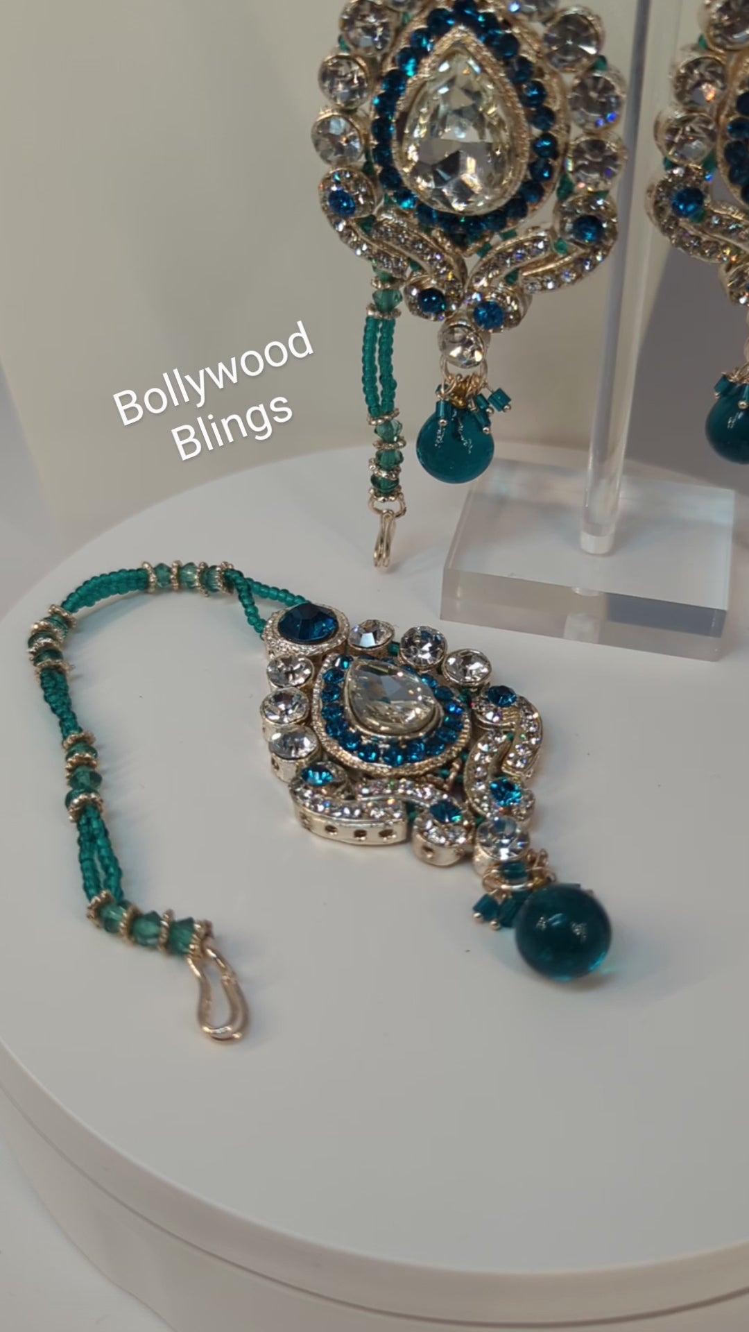 Teal Crystal Necklace Set