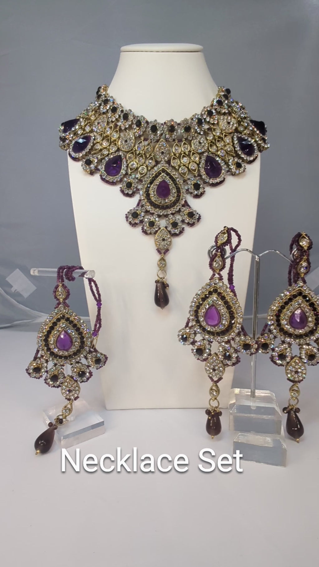 Royal Purple Necklace & Earrings Set
