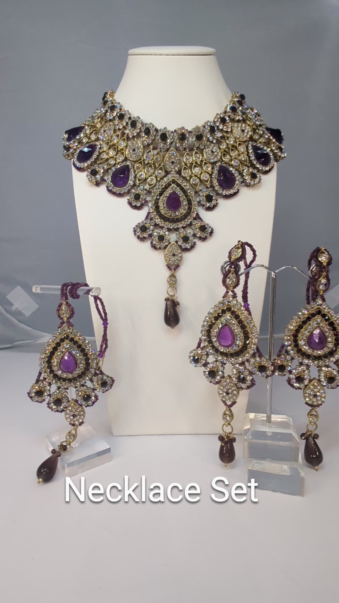 Royal Purple Necklace & Earrings Set
