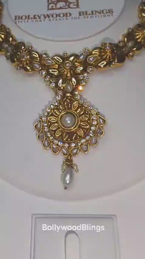 Regal White Pearls Polki Set